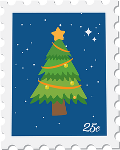 Christmas tree postage stamp