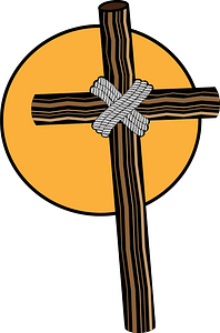 Wooden cross symbol