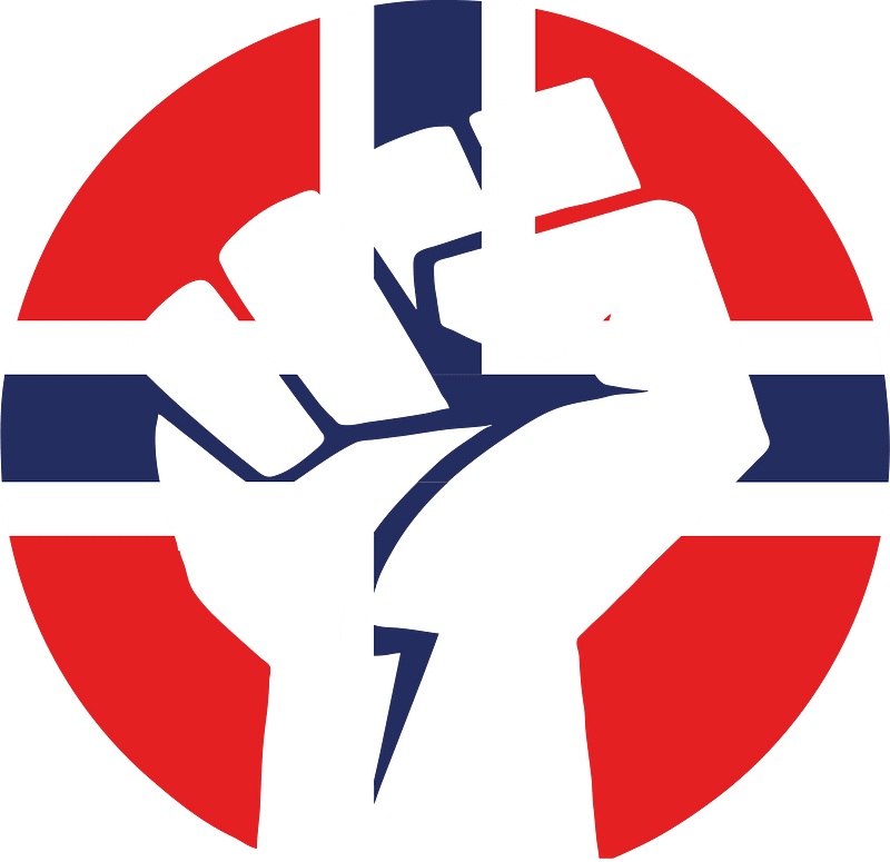 Clenched fist Norwegian flag