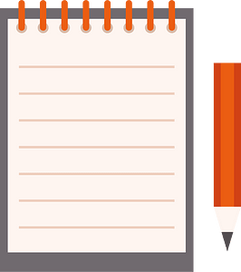 Pencil and notebook
