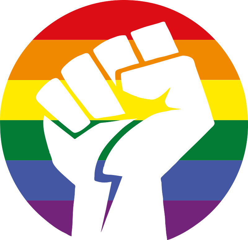 Clenched fist LGBT colors