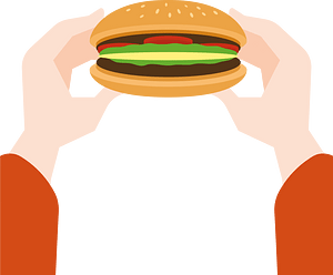 Eating a burger