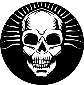 White skull silhouette