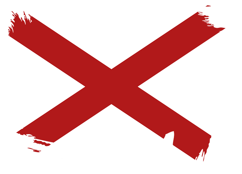 Alabama flag paintbrush stroke