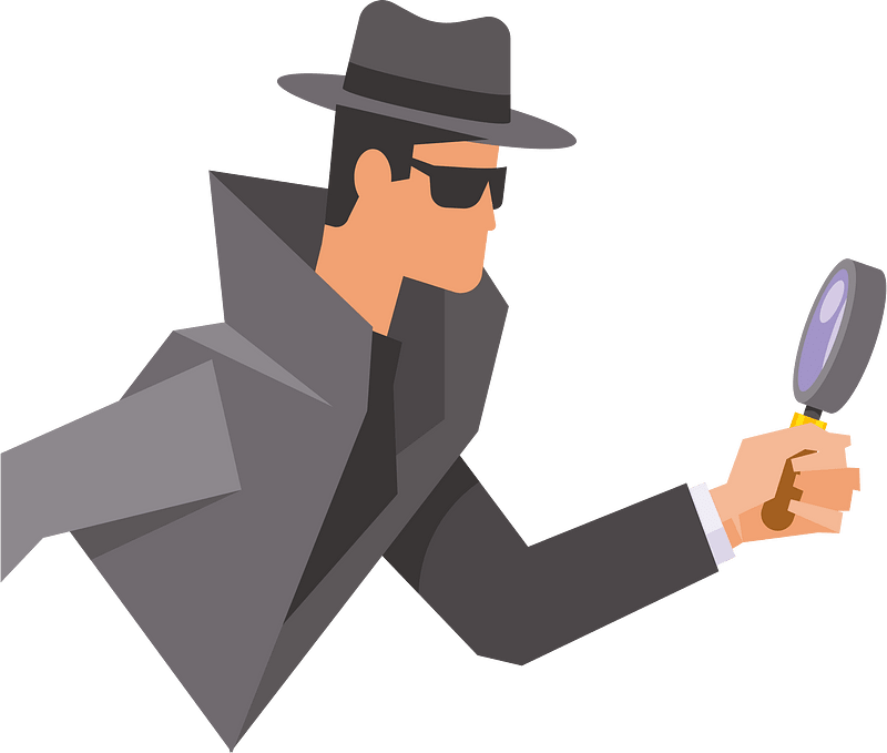 Detective with magnifying glass