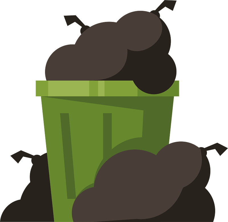 Trash can with garbage bags