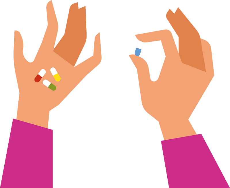 Person taking pills
