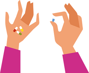 Person taking pills