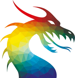 Dragon color silhouette