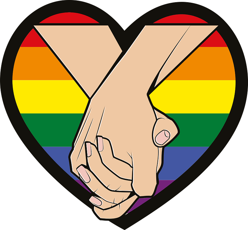Hand in hand LGBT flag