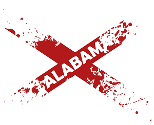 Flag of Alabama ink splatter