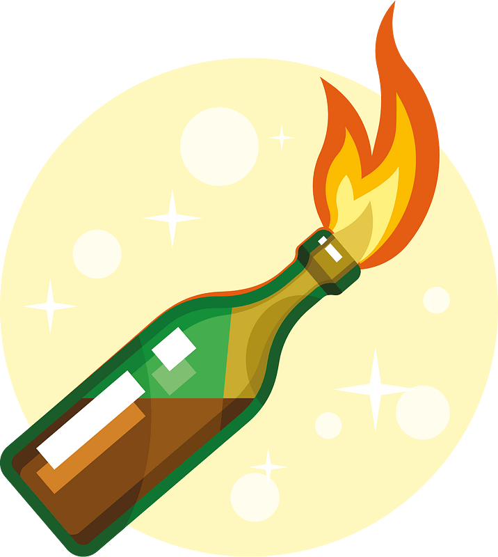Molotov cocktail bottle
