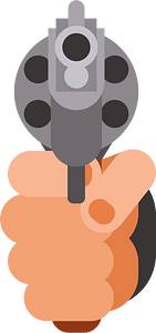 Revolver in hand front view