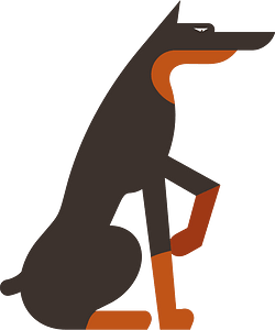 Dobermann dog breed caricature