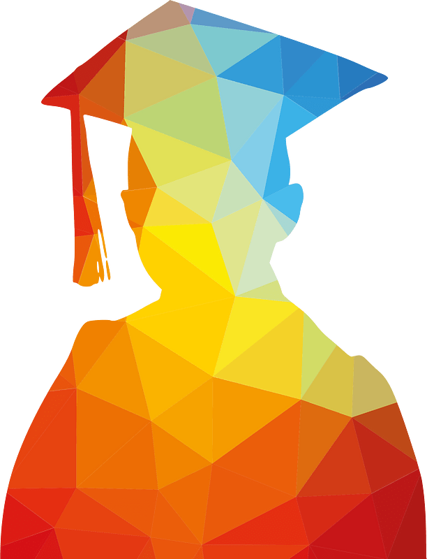 Graduate student silhouette clip art