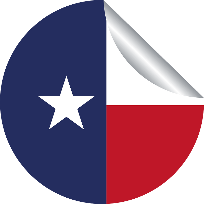 Texas flag peeling sticker