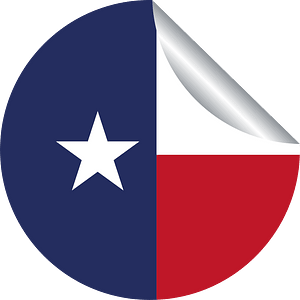 Texas flag peeling sticker