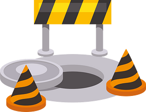 Road works manhole