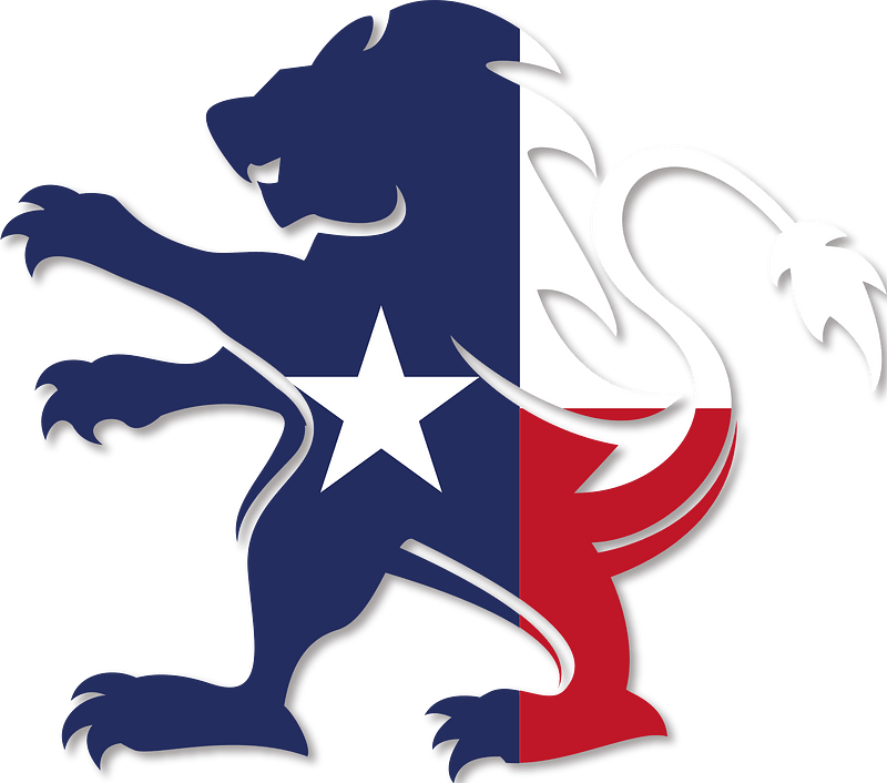 Texas flag heraldic lion