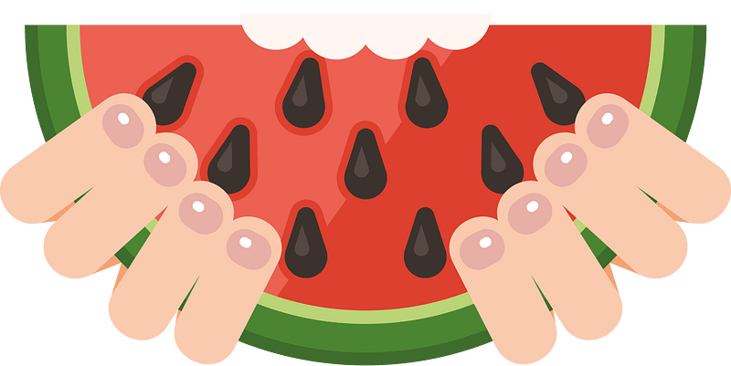 Eating watermelon