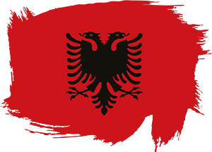 Brush stroke with Albanian flag
