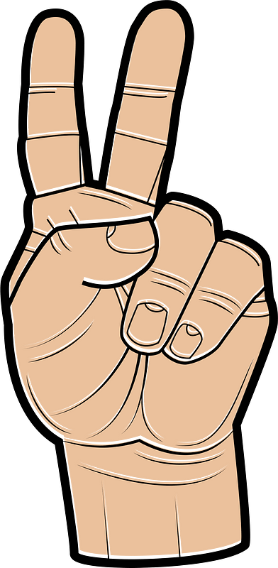 Hand gesture peace sign - Free vector clipart images on creazilla.com