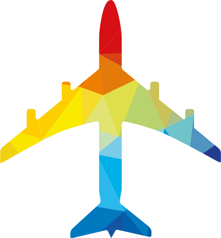 Passenger aircraft color silhouette