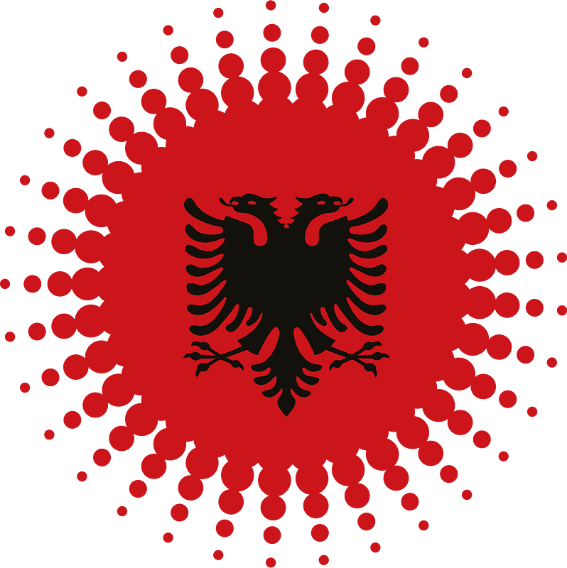 Albanian flag halftone design