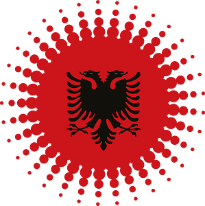 Albanian flag halftone design