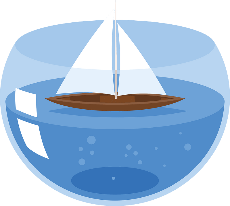 Sailing boat in an aquarium