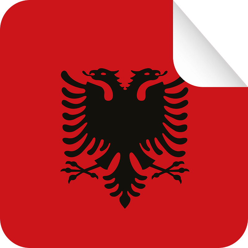 Albanian flag peeling sticker