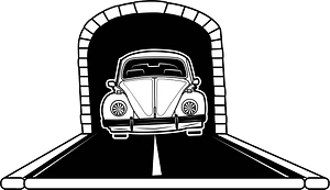 Car in a tunnel