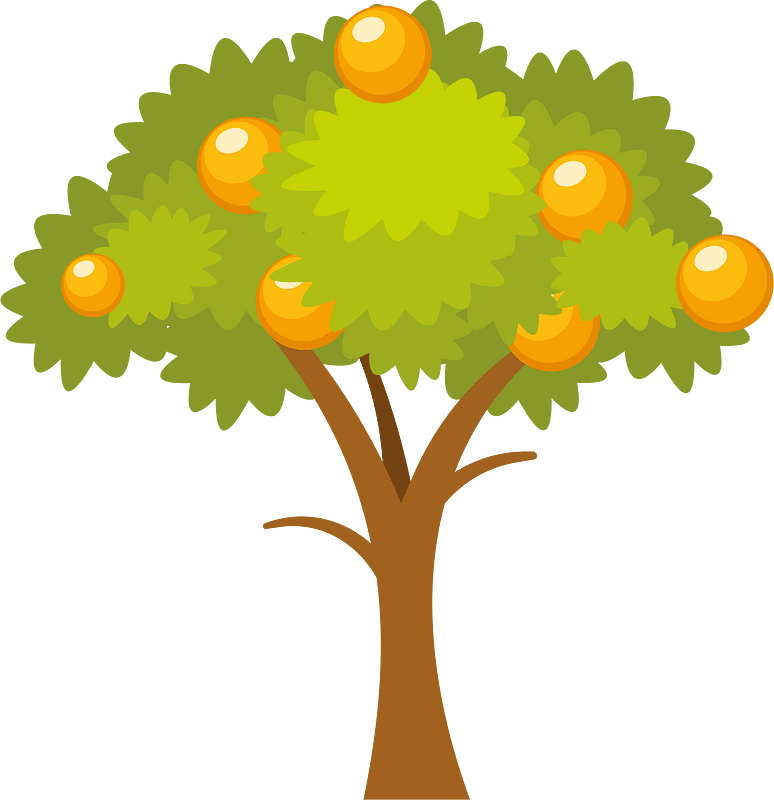 Green tree with fruits