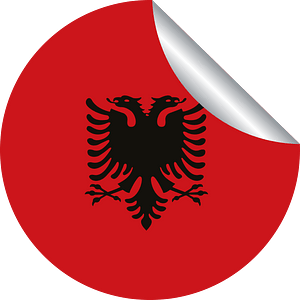 Peeling sticker with Albanian flag