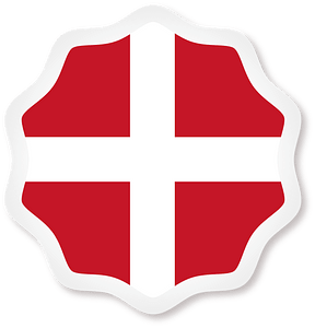 Danish flag sticker vector