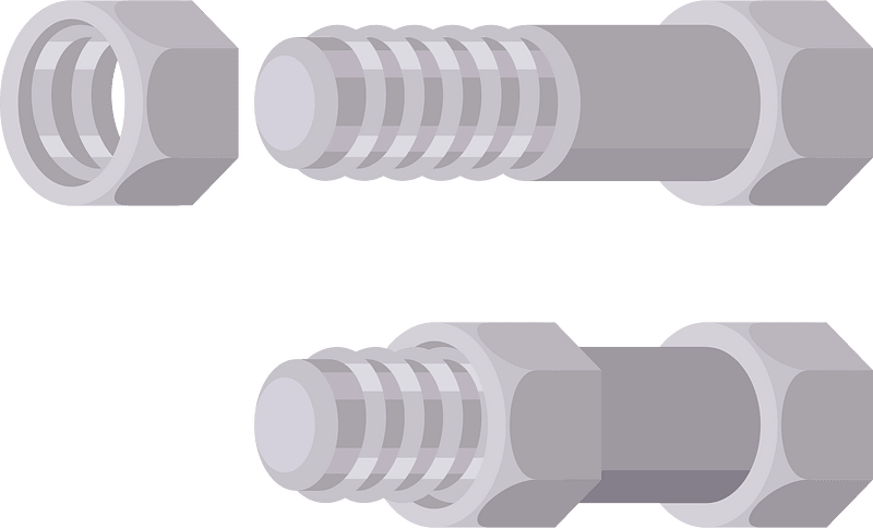 Metal bolts and nuts