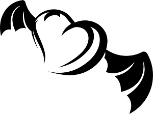 Heart with wings silhouette