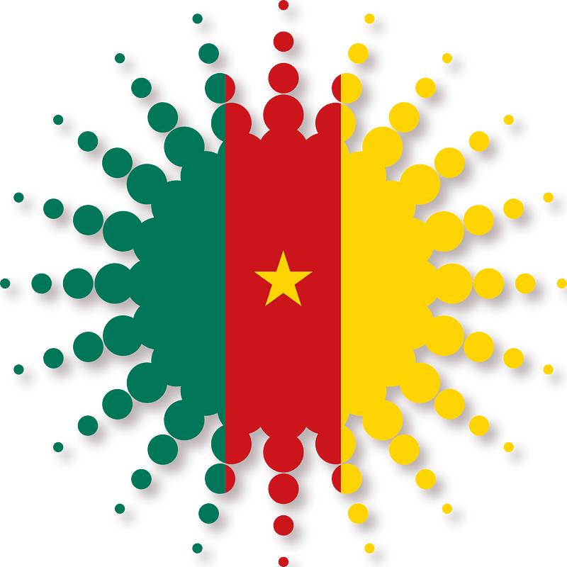 Cameroon flag halftone shape