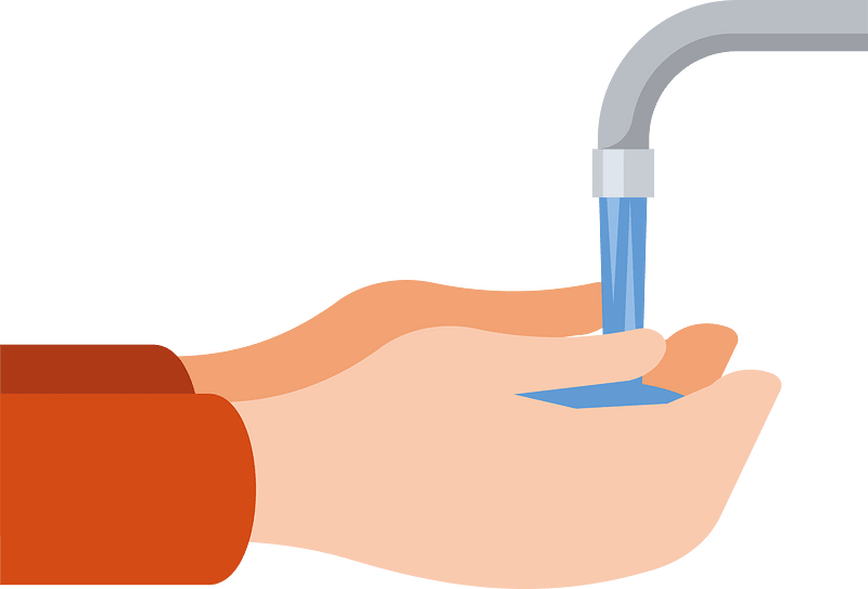 Washing hands with water