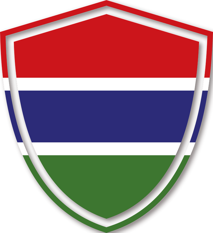 Gambia flag crest shield