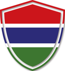 Gambia flag crest shield