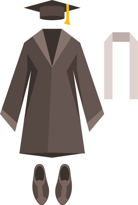 Clothing set for graduates