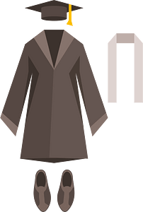 Clothing set for graduates