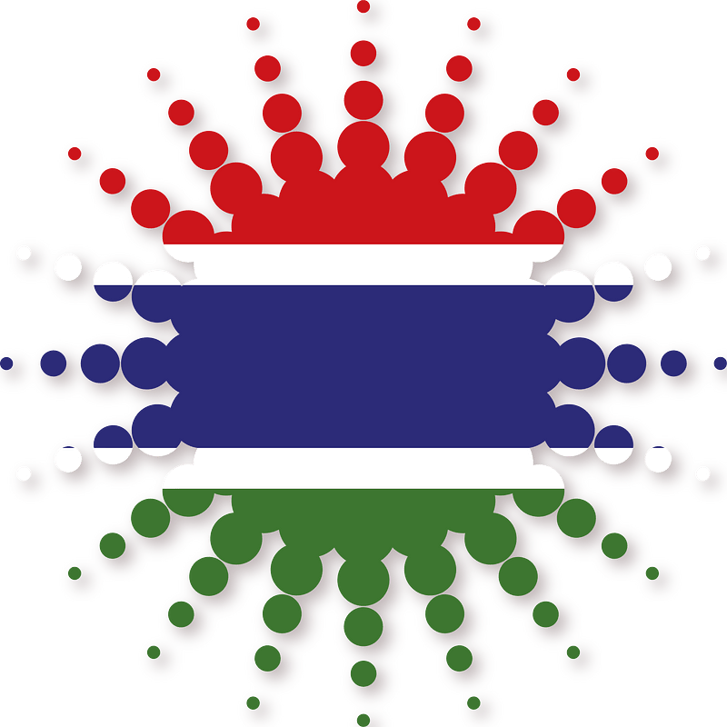 Gambia flag halftone design