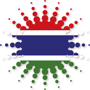 Gambia flag halftone design