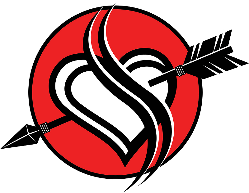 Pierced heart love symbol