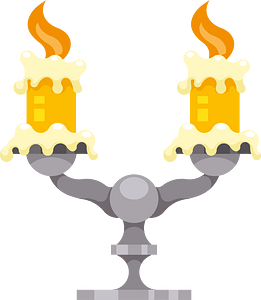 Old candles burning