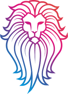 Lion glowing silhouette