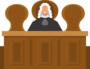 Judge in the courthouse