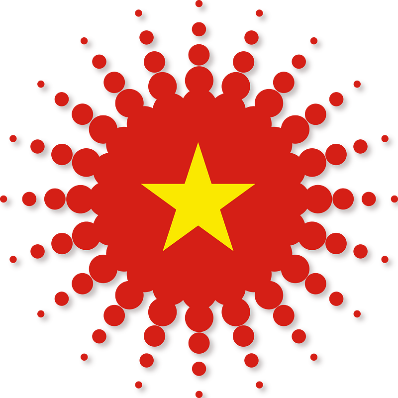 Vietnam flag halftone pattern